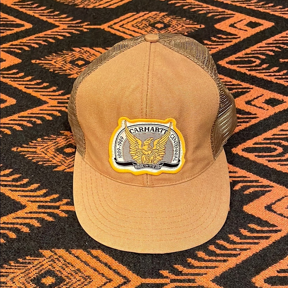 Vintage Carhartt Eagle Brown and Tan Trucker Hat